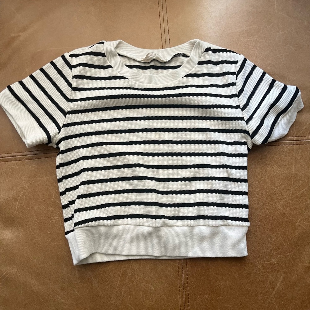 Striped Nautical Cropped Tee Breton French